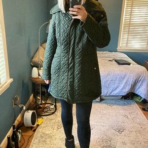 Olive green quilted Weatherproof coat